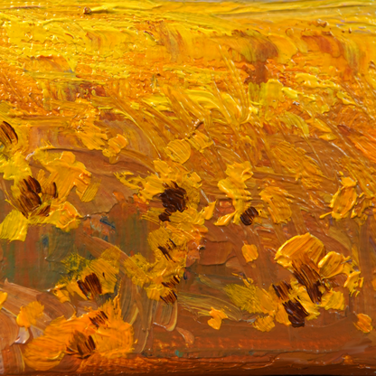 Original Couple in Sunflower Field Oil Painting