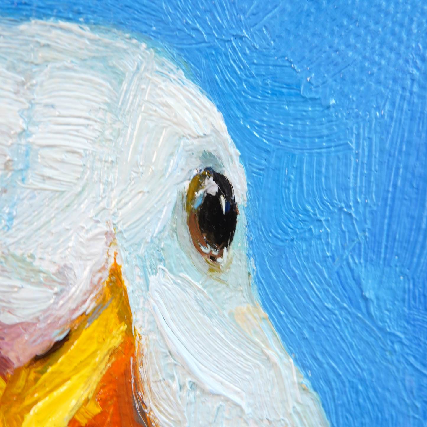 Original White Duck Oil Painting