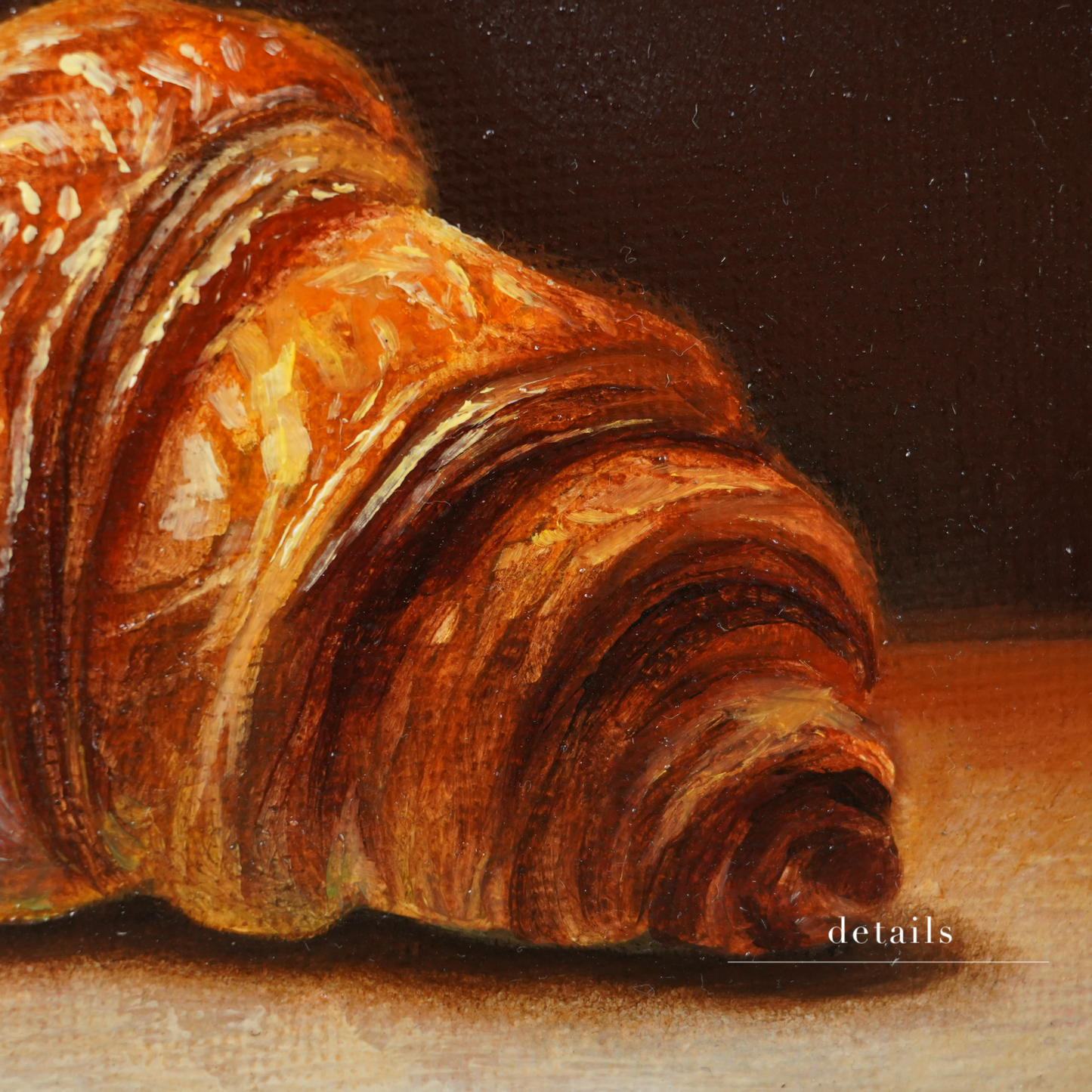 Original Croissant Miniature Oil Painting
