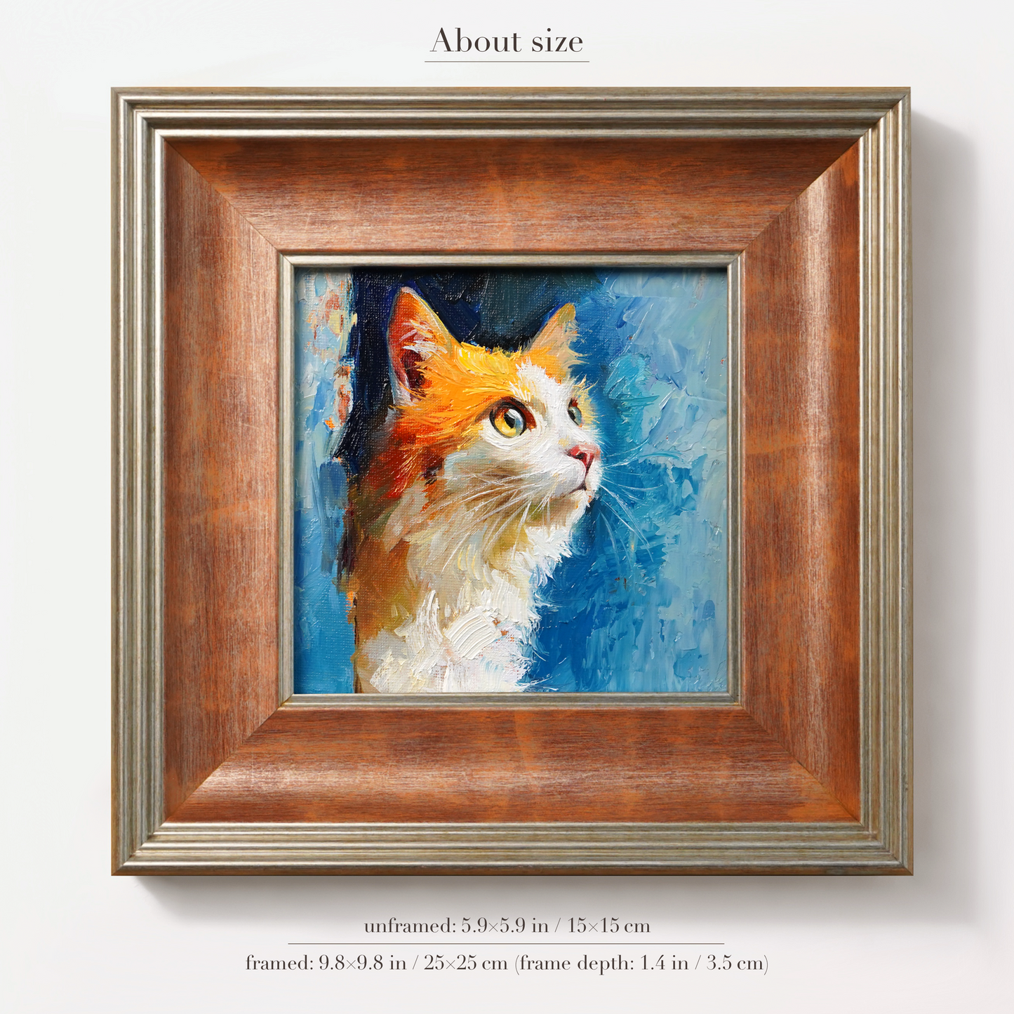 Original Orange Cat Oil Painting