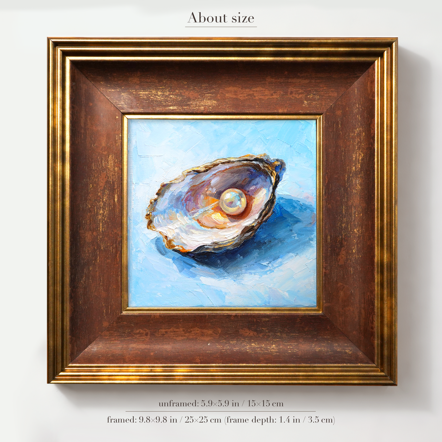 Original Oyster with Pearl Oil Painting