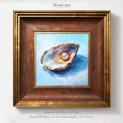 Original Oyster with Pearl Oil Painting