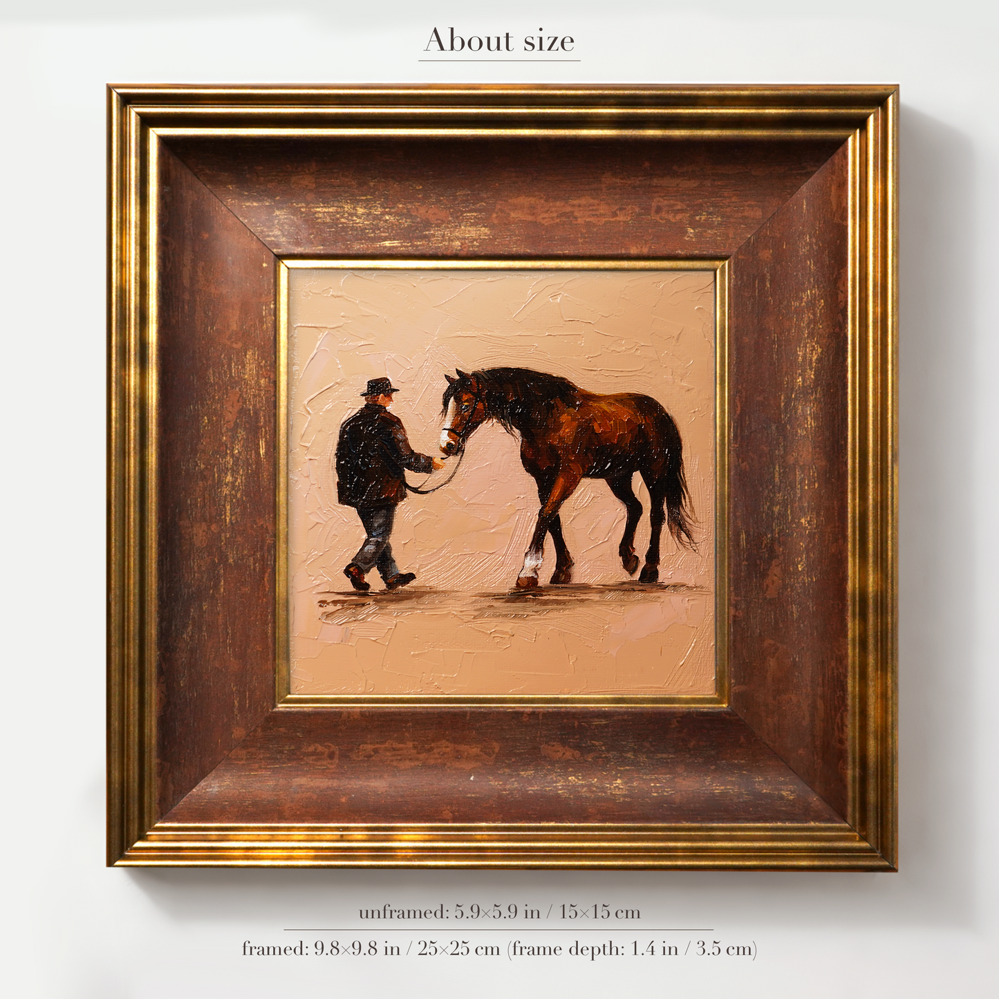 Original Cowboy and Horse Oil Painting