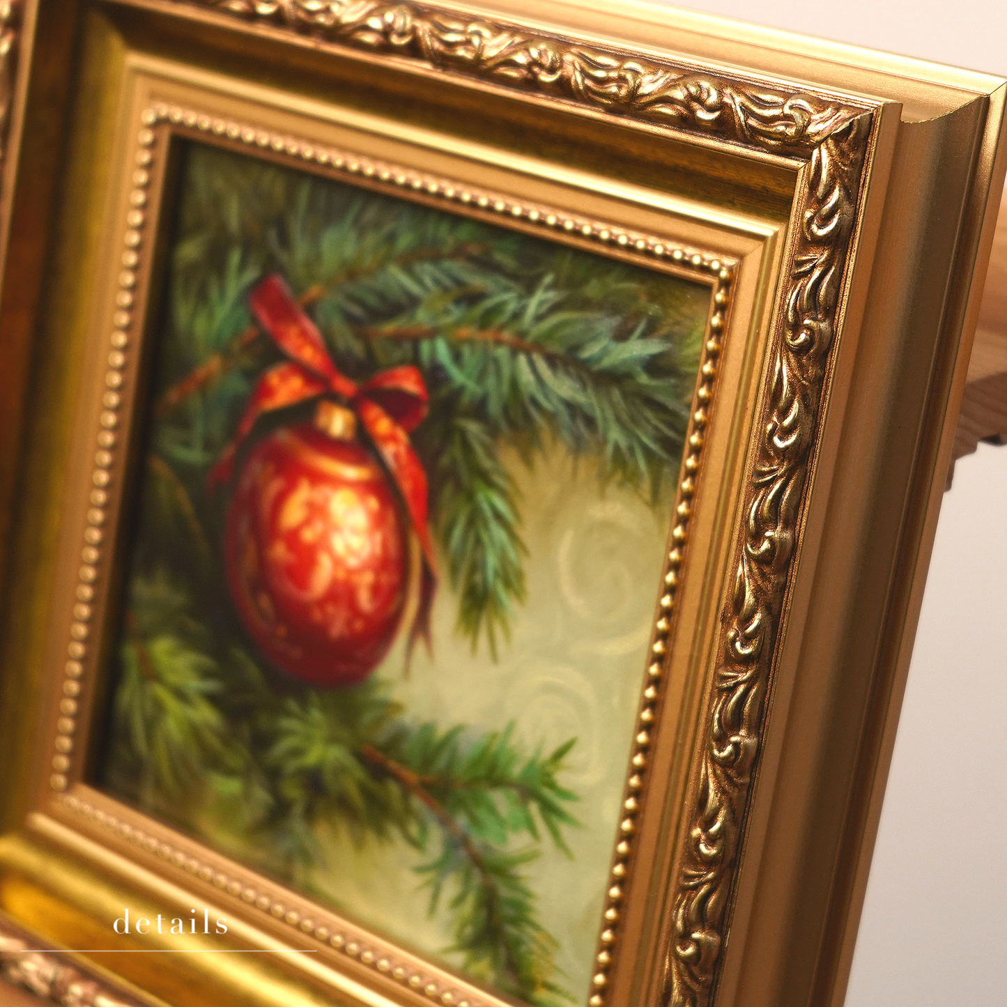 Original Christmas Ornament Miniature Oil Painting