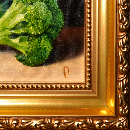 Original Broccoli Miniature Oil Painting