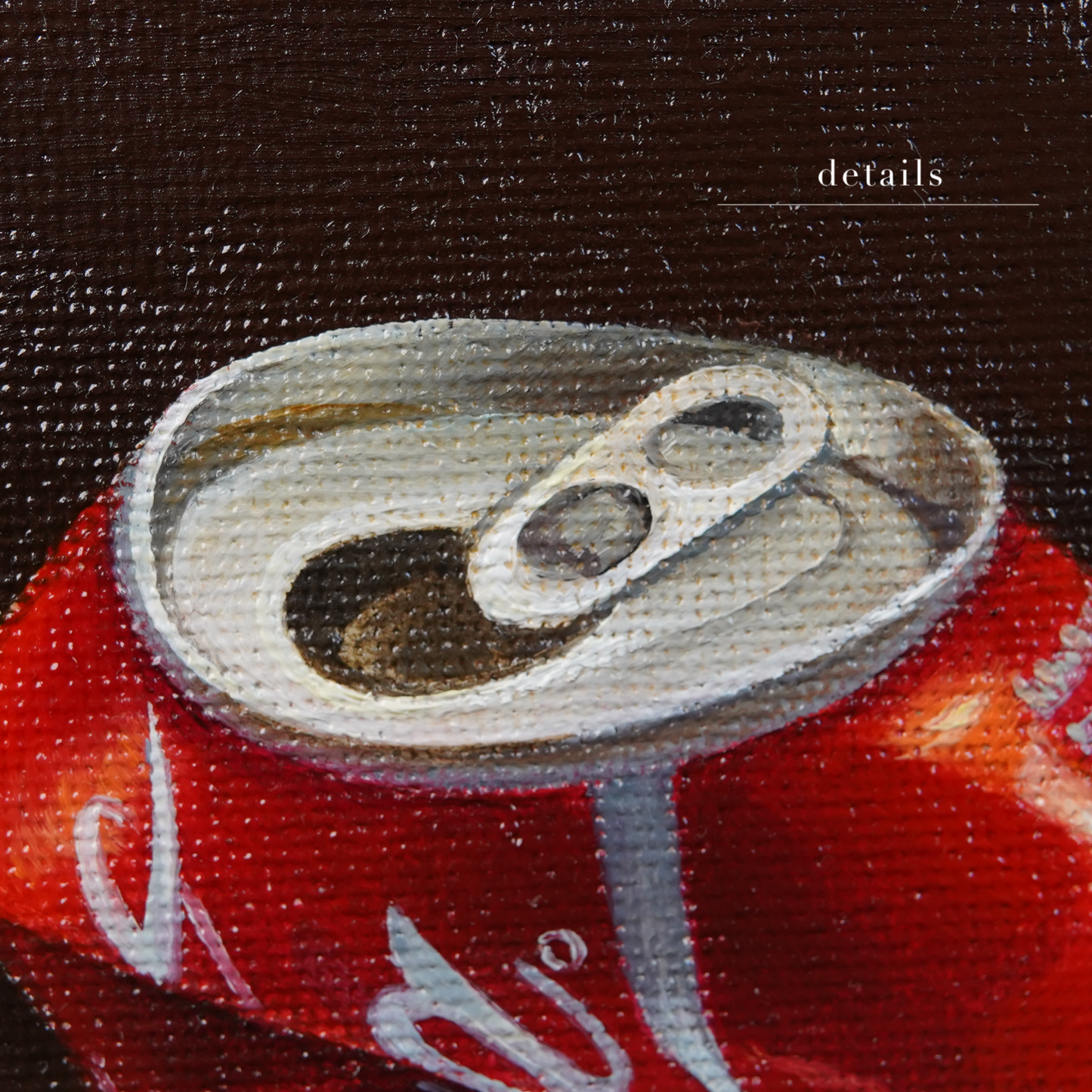 Original Crushed Coca-Cola Can Miniature Oil Painting