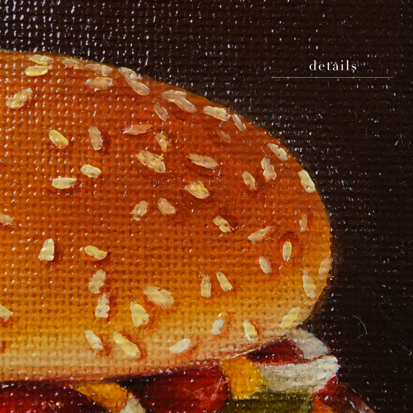 Original Burger Miniature Oil Painting
