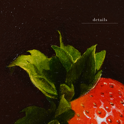 Original Strawberry Miniature Oil Painting