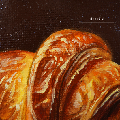 Original Croissant Miniature Oil Painting