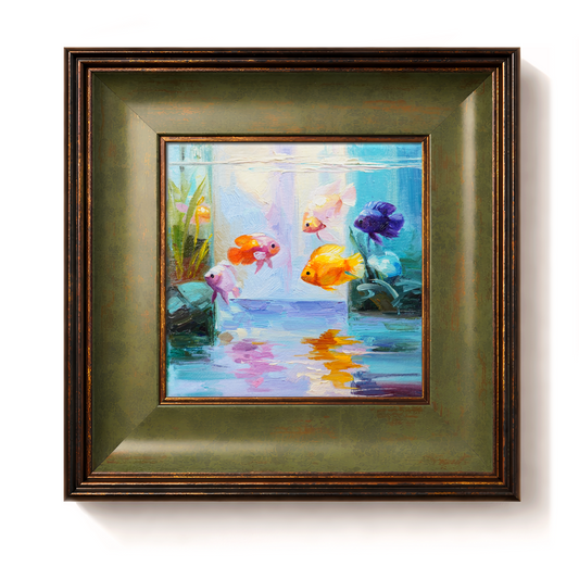 Original Fish Aquarium Oil Painting