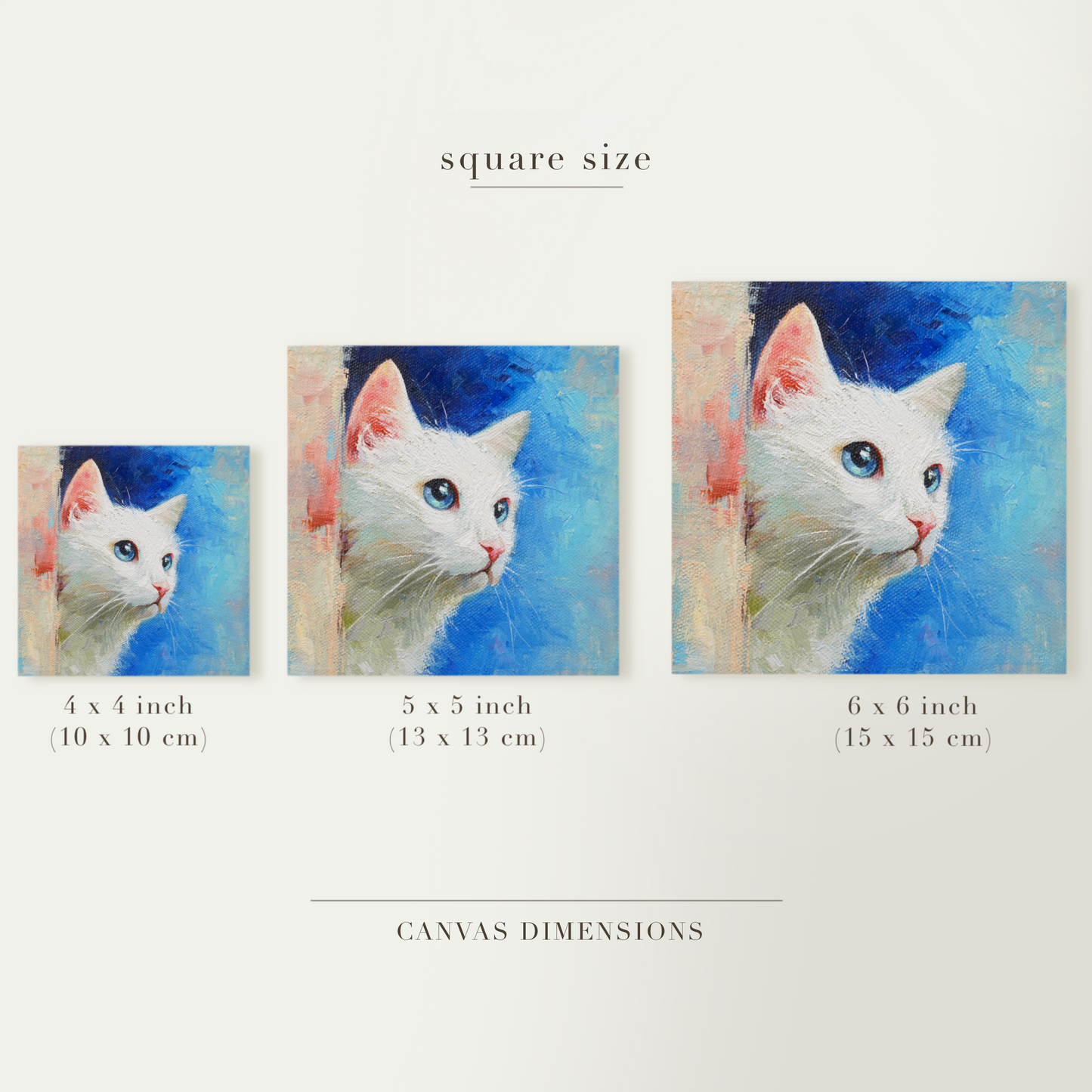 Original White Cat Oil Painting