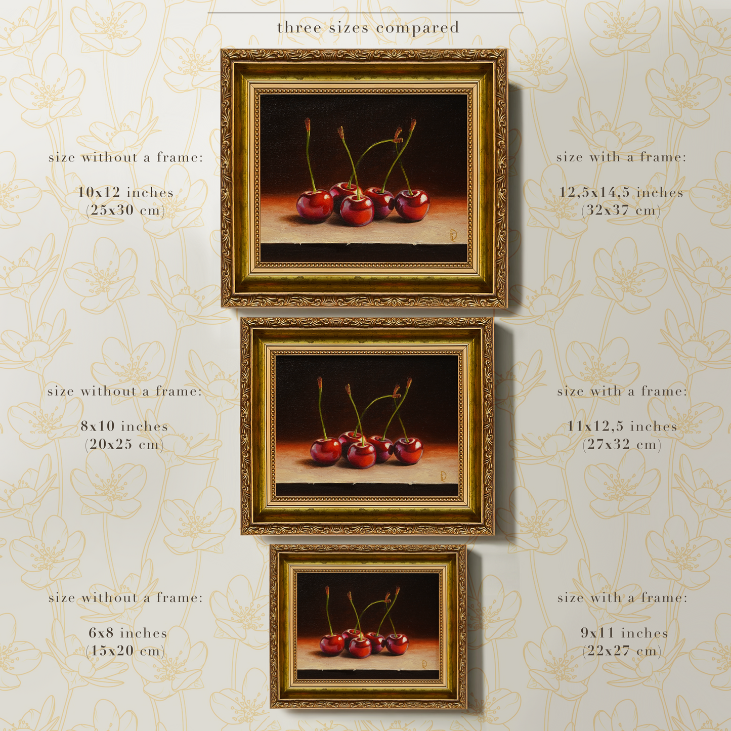 Original Cherries Oil Painting