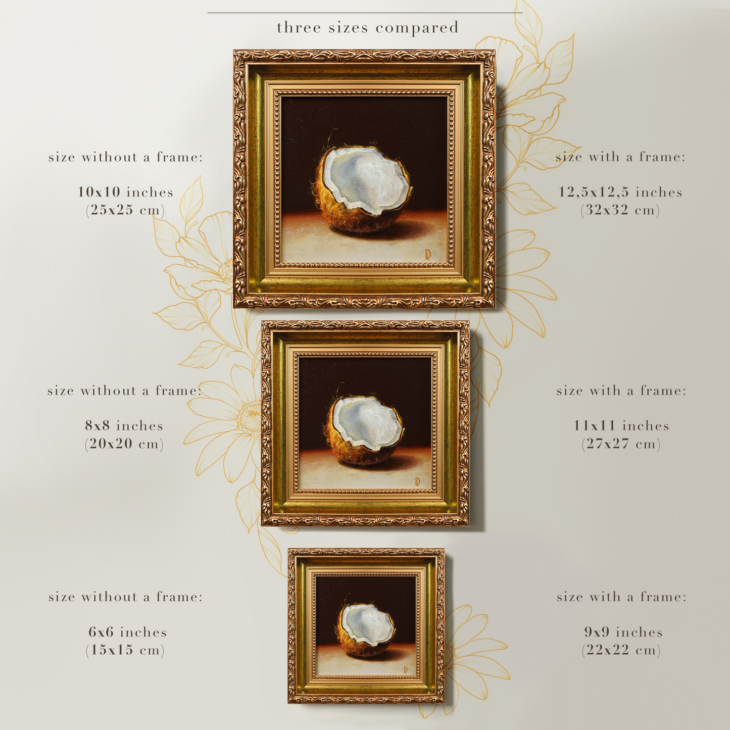 Original Coconut Miniature Oil Painting