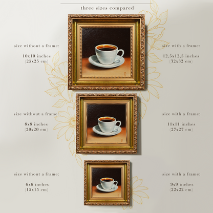 Original Coffee Cup Miniature Oil Painting