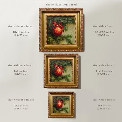 Original Christmas Ornament Miniature Oil Painting