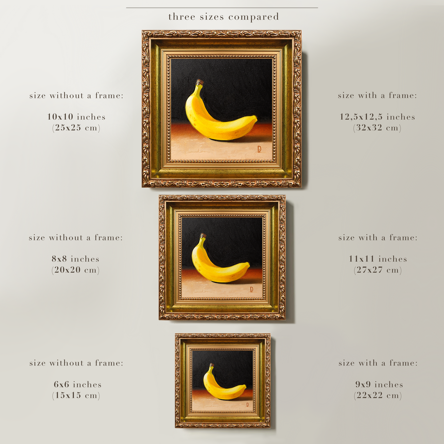 Original Banana Miniature Oil Painting