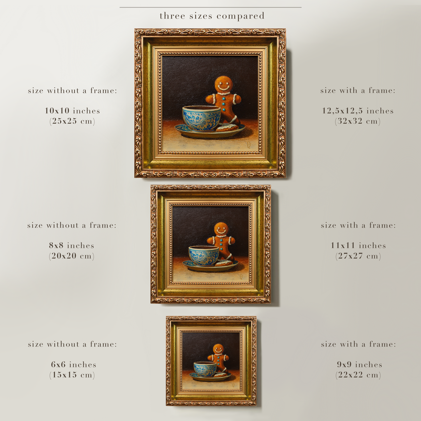 Original Gingerbread Man Cookie Miniature Oil Painting