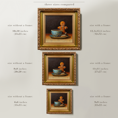 Original Gingerbread Man Cookie Miniature Oil Painting