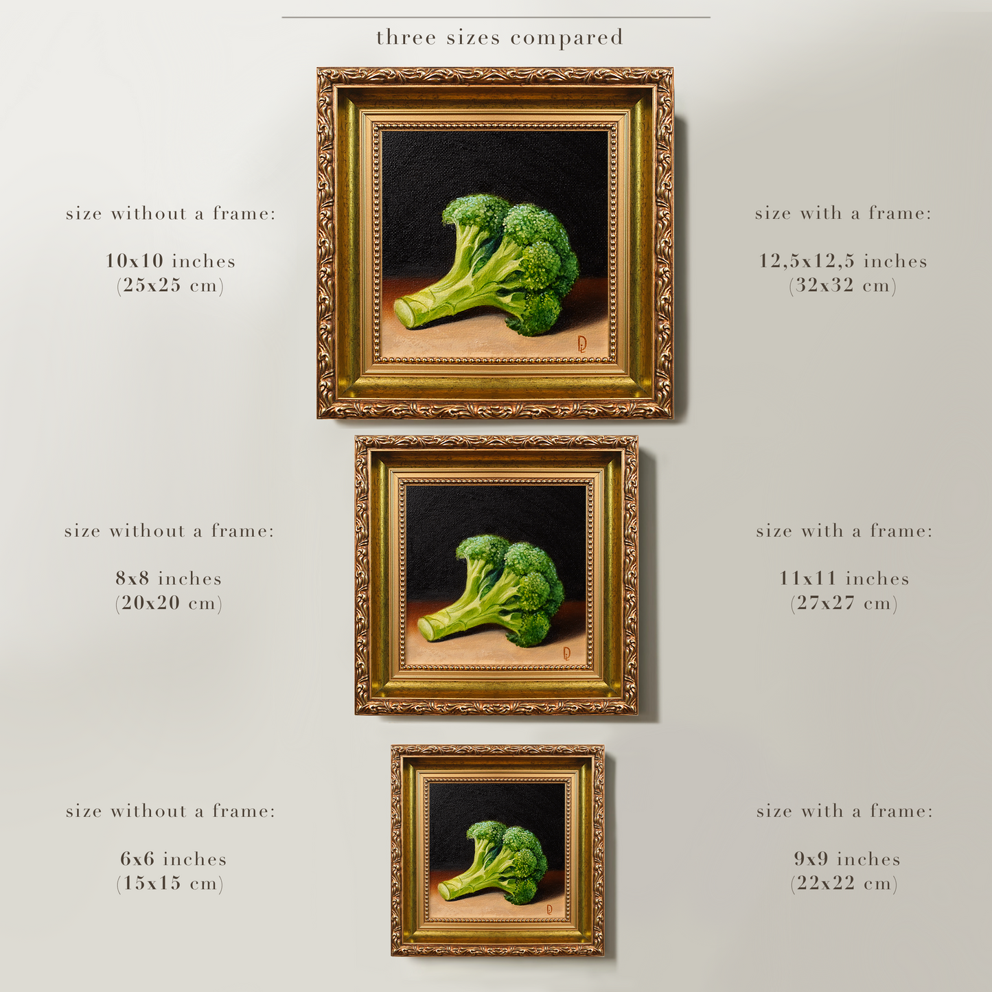 Original Broccoli Miniature Oil Painting