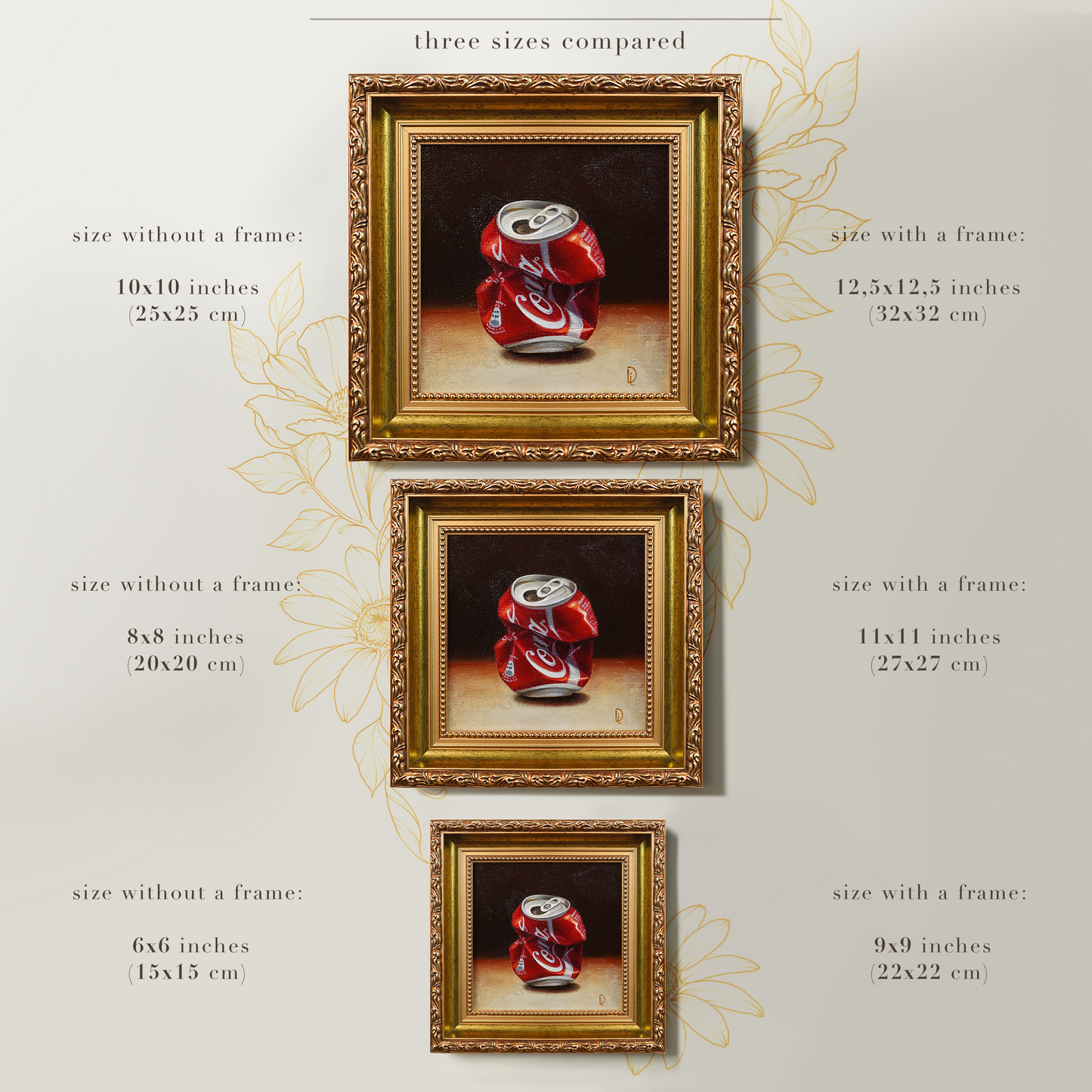 Original Crushed Coca-Cola Can Miniature Oil Painting