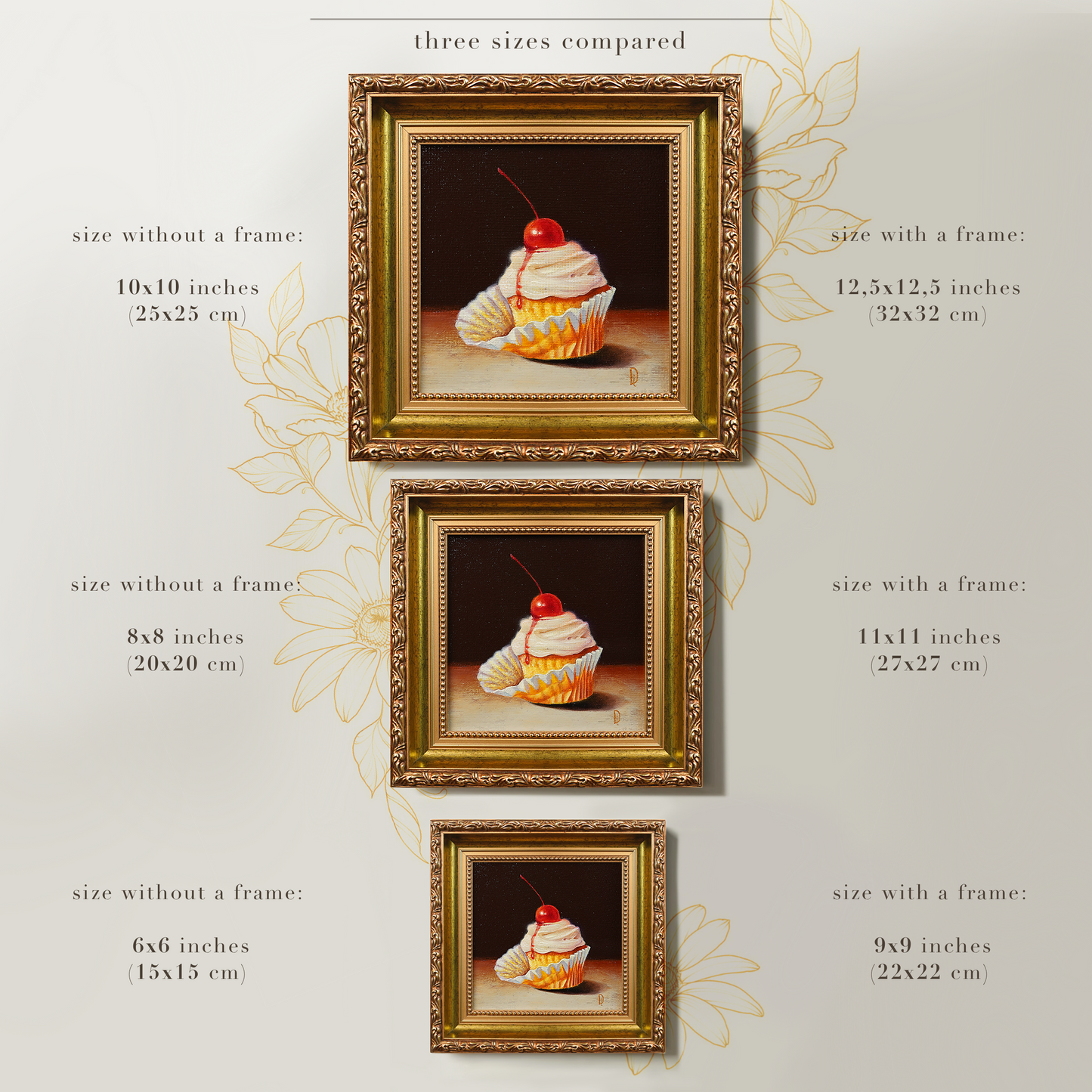 Original Cupcake Miniature Oil Painting