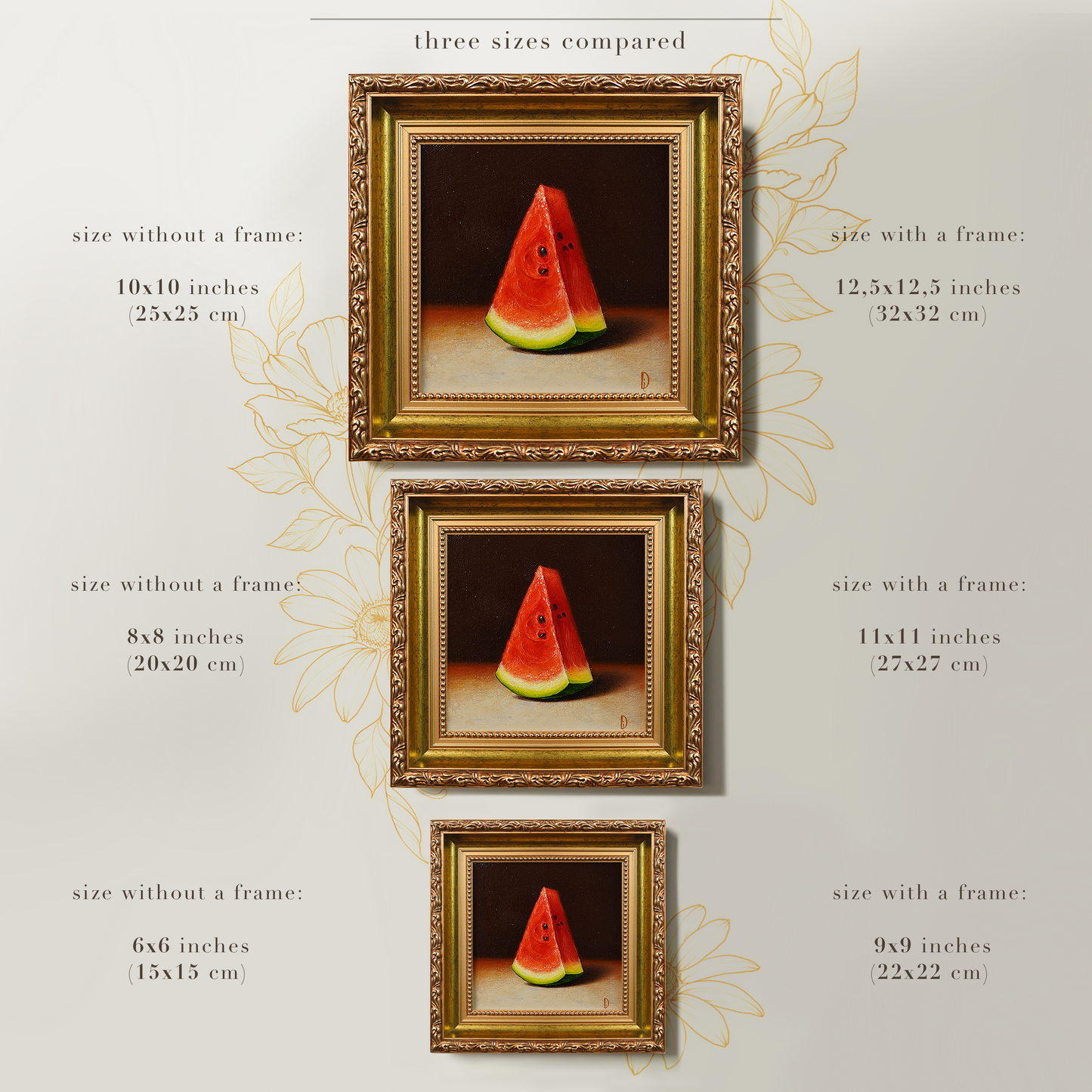 Original Watermelon Miniature Oil Painting