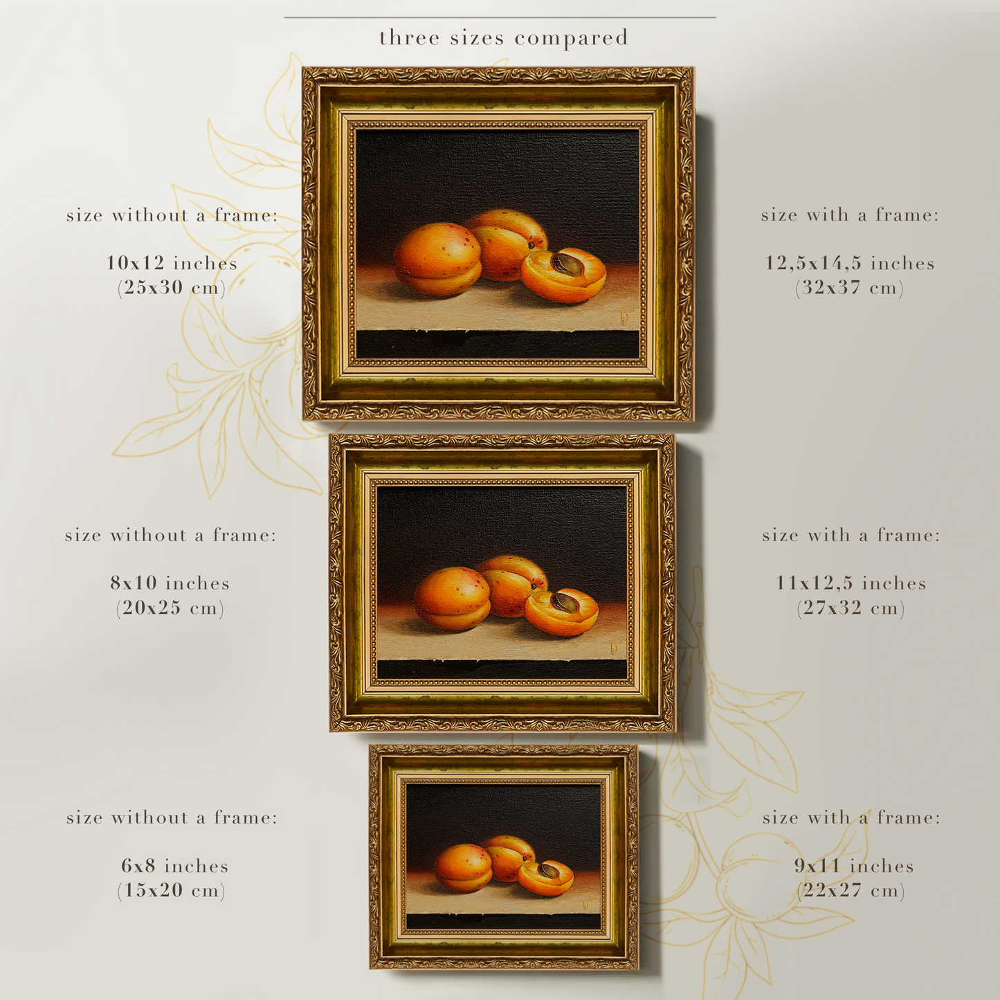 Original Apricots Oil Painting