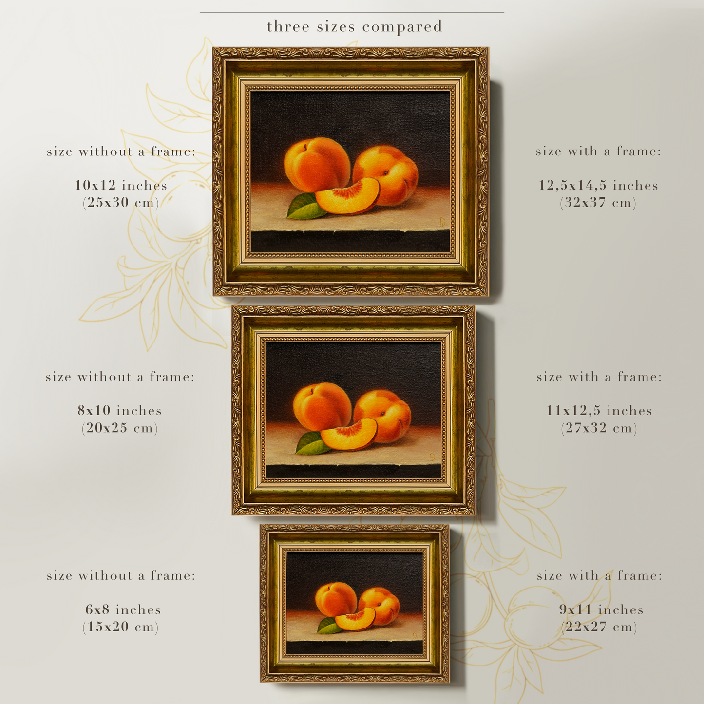 Original Peaches Oil Painting