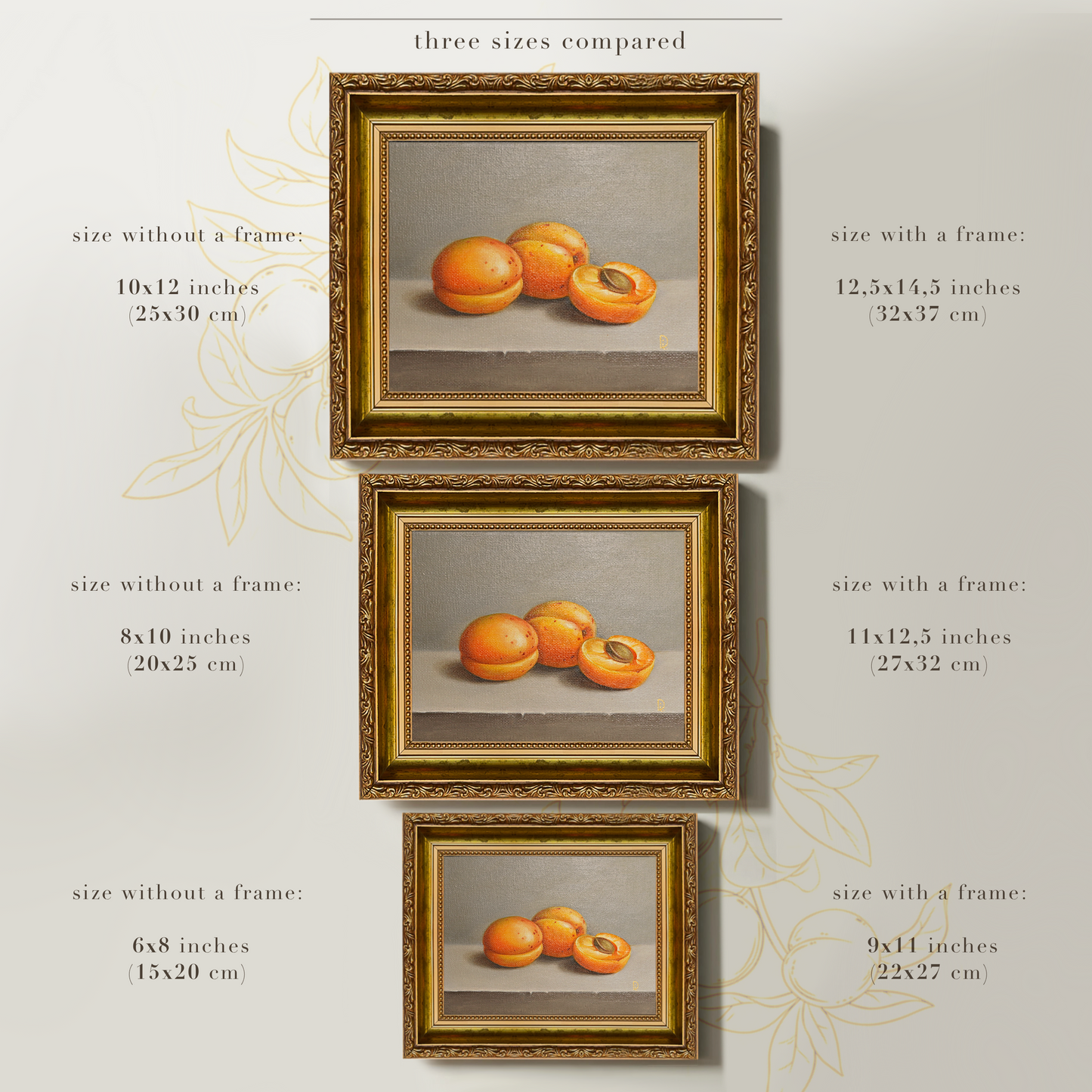 Original Apricots Oil Painting