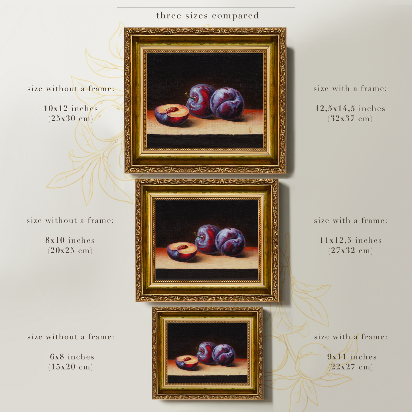 Original Plums Oil Painting