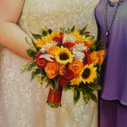 Custom Wedding Oil Portrait