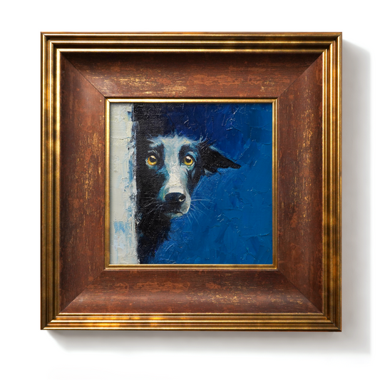 Original Black Dog Oil Painting