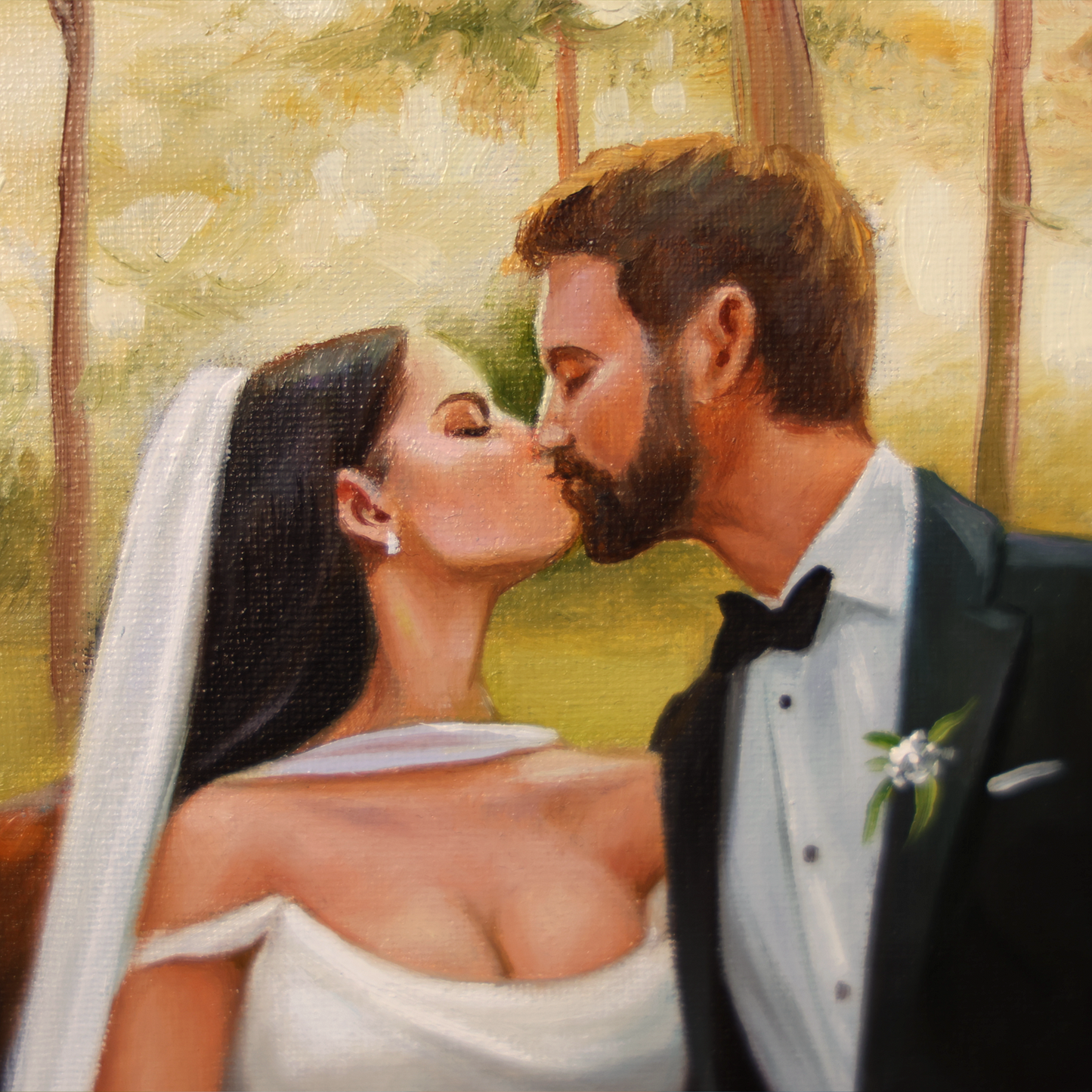 Custom Wedding Oil Portrait