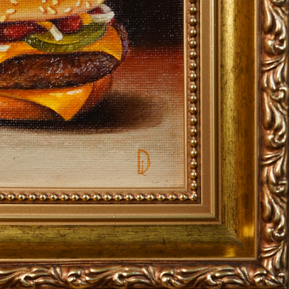 Original Burger Miniature Oil Painting