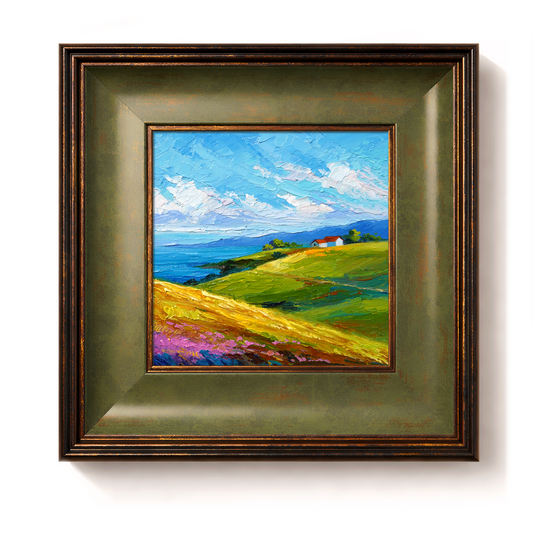 Original Seaside Cottage Oil Painting