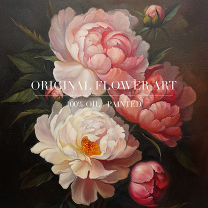 Original Peonies Oil Painting