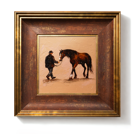 Original Cowboy and Horse Oil Painting