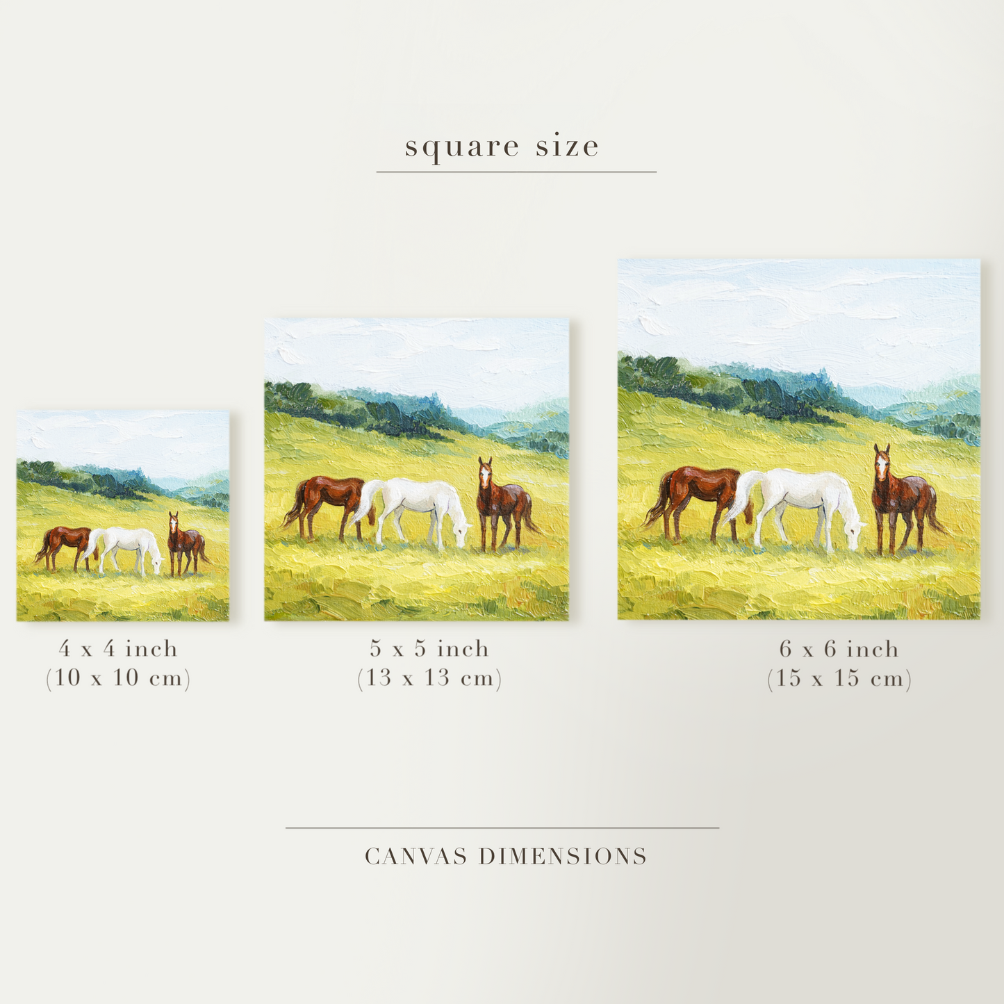 Original Horses in a Field Oil Painting