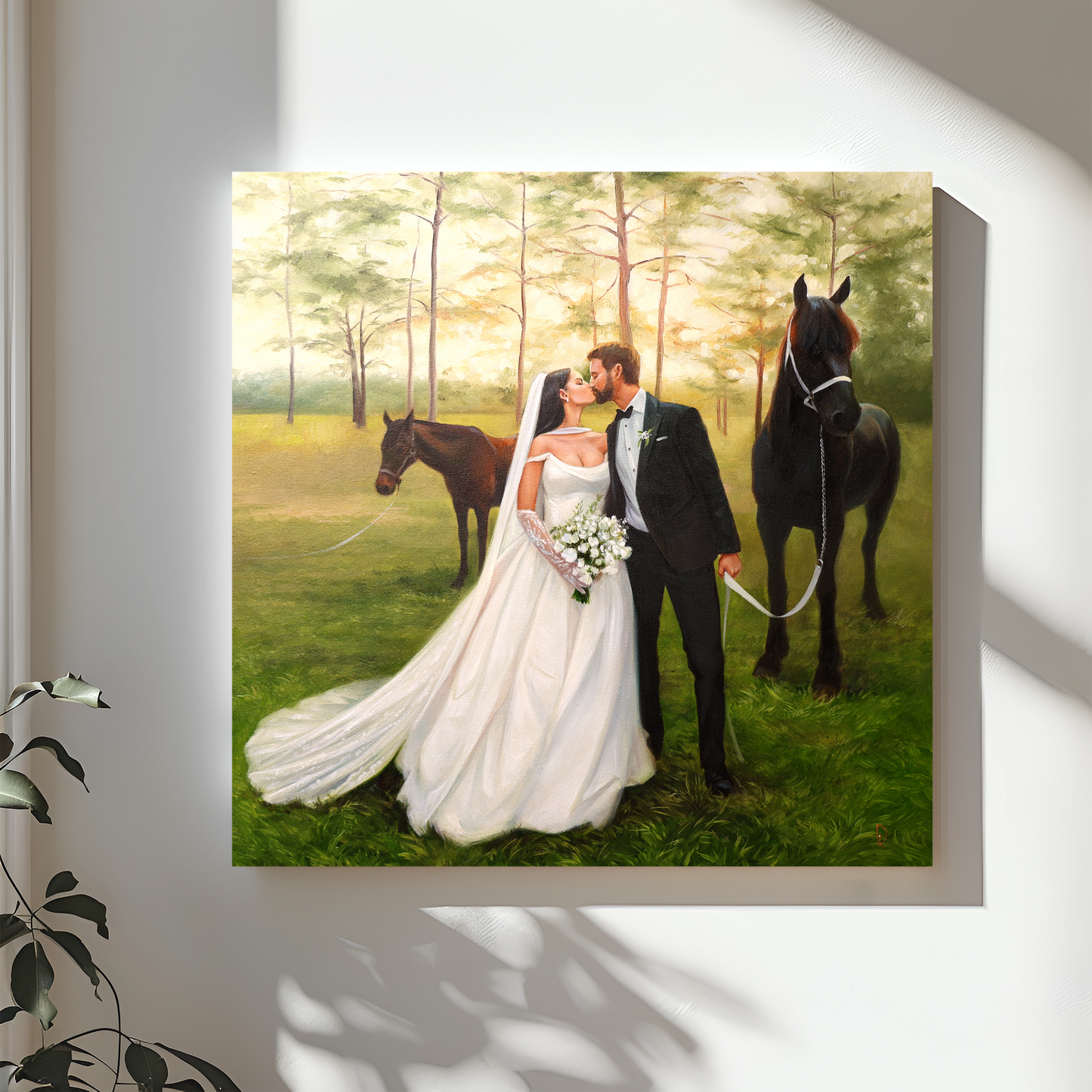 Custom Wedding Oil Portrait