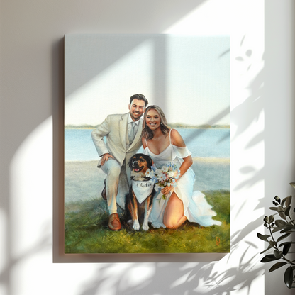Custom Wedding Oil Portrait