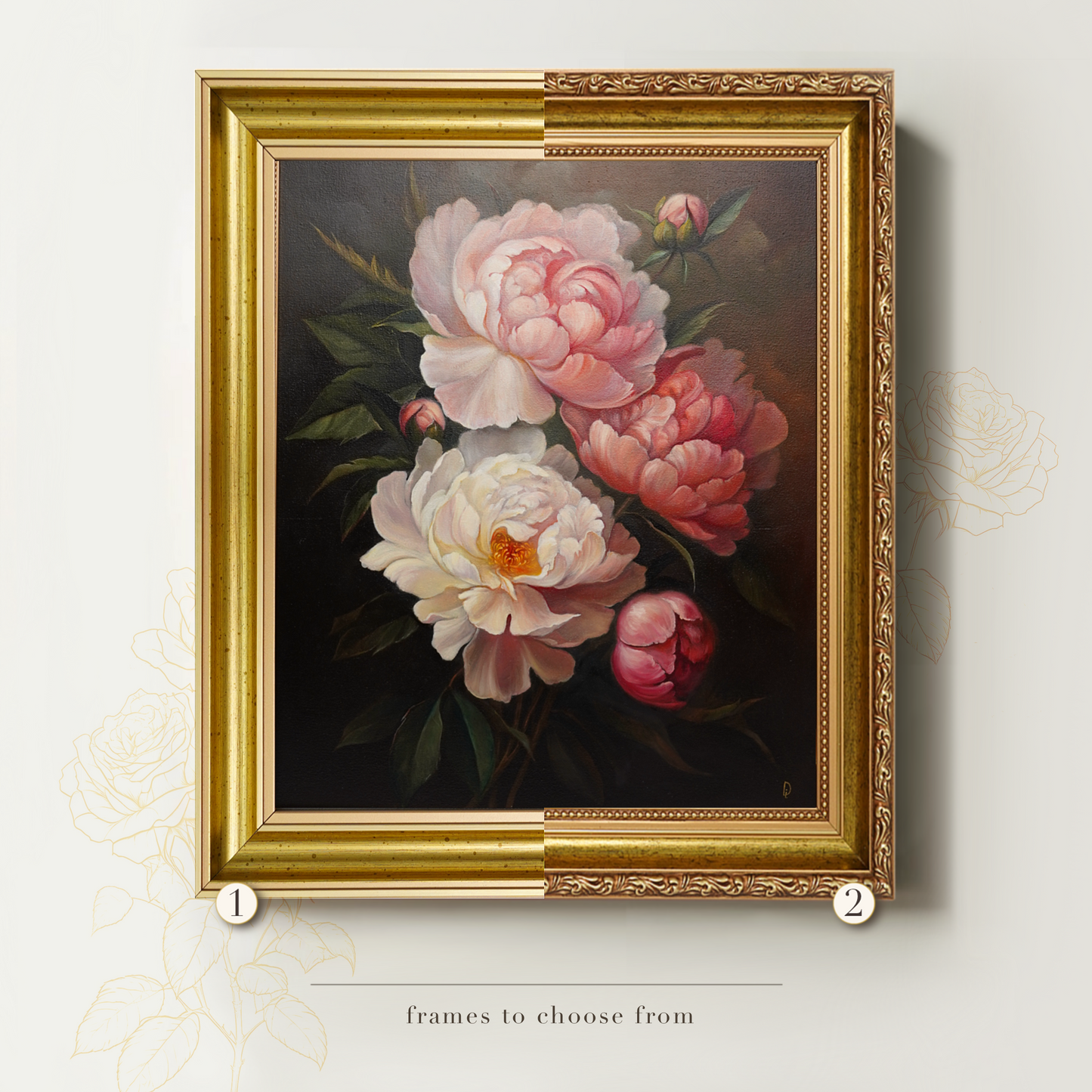 Original Peonies Oil Painting