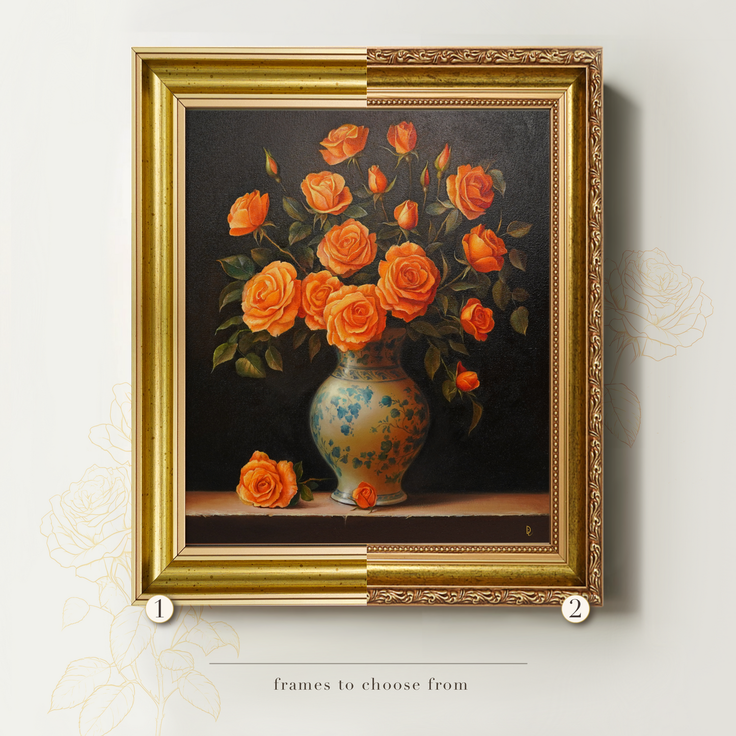 Original Roses Oil Painting