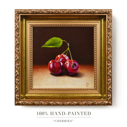 Original Cherry Miniature Oil Painting
