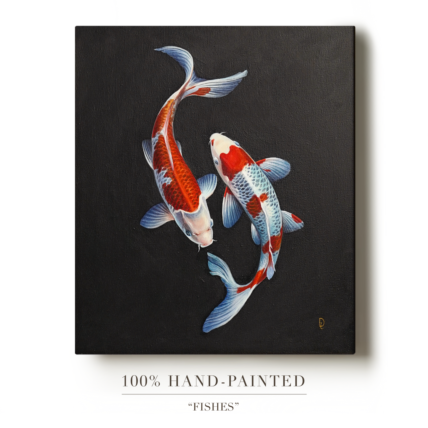 Original Two Fish Oil Painting