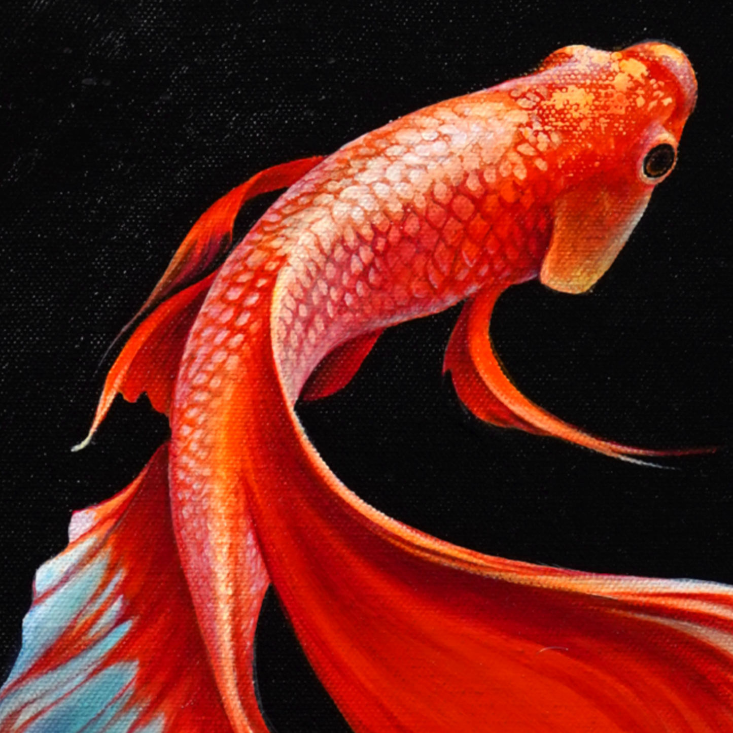 Original Red Fish Oil Painting