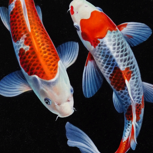 Original Two Fish Oil Painting