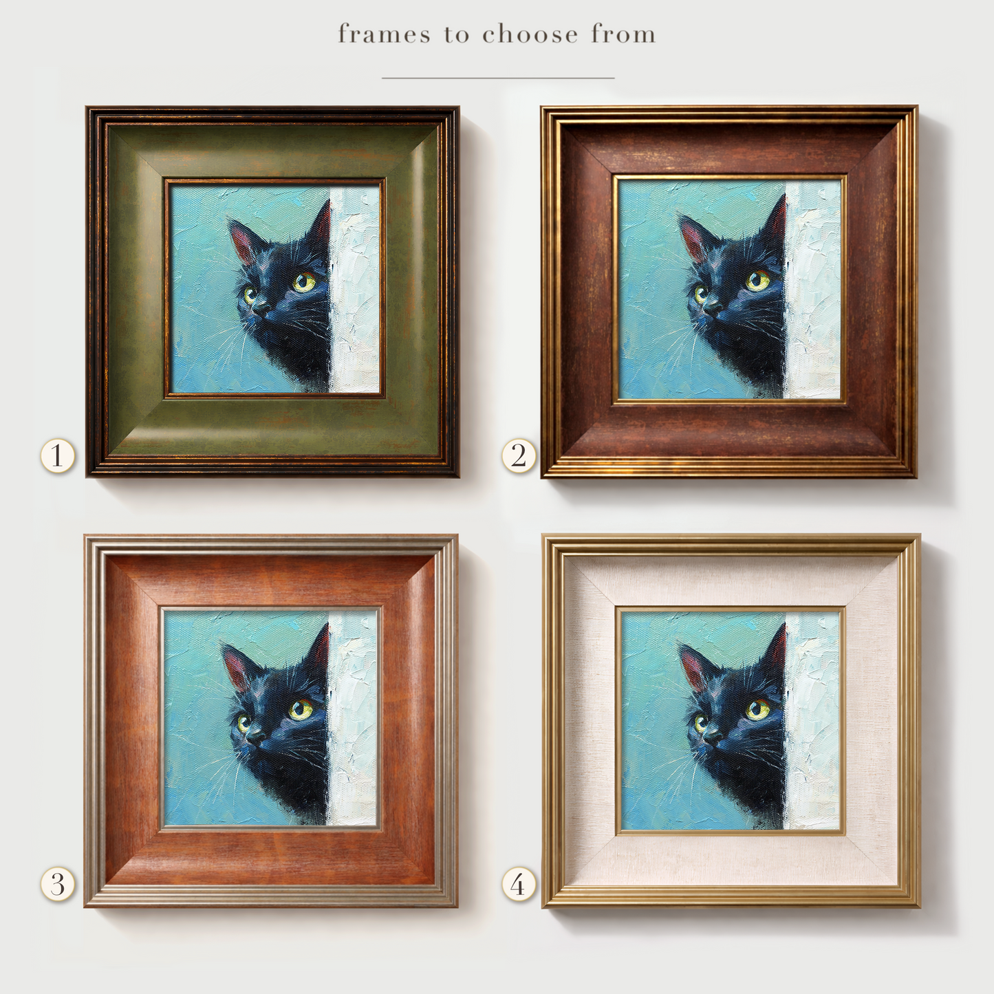 Original Black Cat Oil Painting