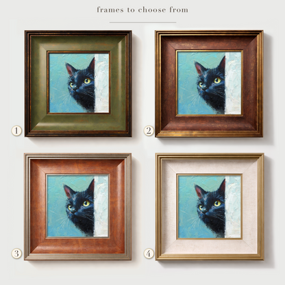 Original Black Cat Oil Painting