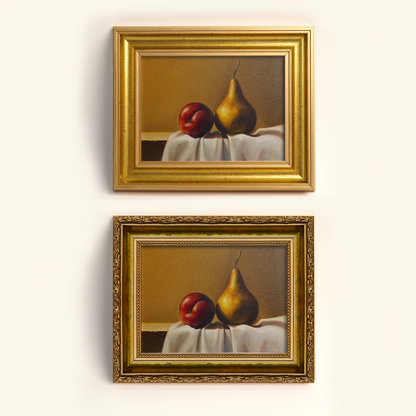 Original Plum & Pear Oil Painting