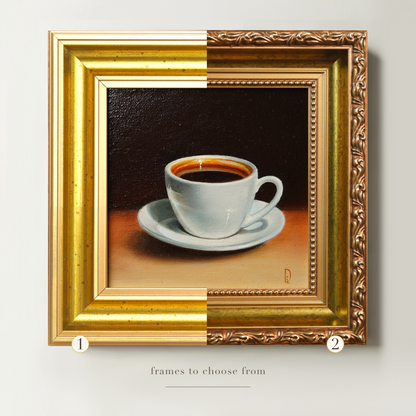 Original Coffee Cup Miniature Oil Painting